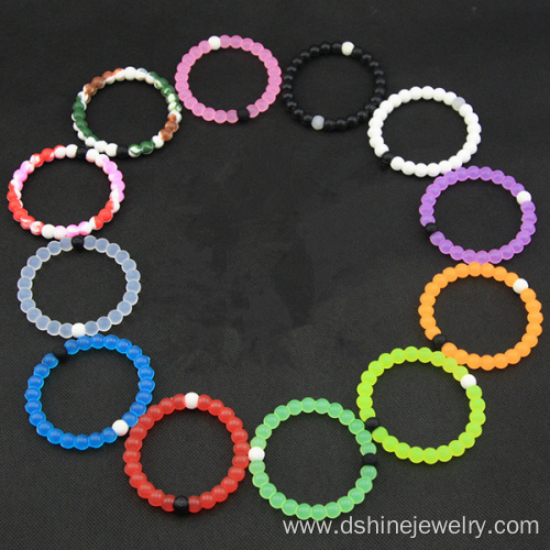High Stretch Funny Mixed Color Small Silicone Bead Bracelet